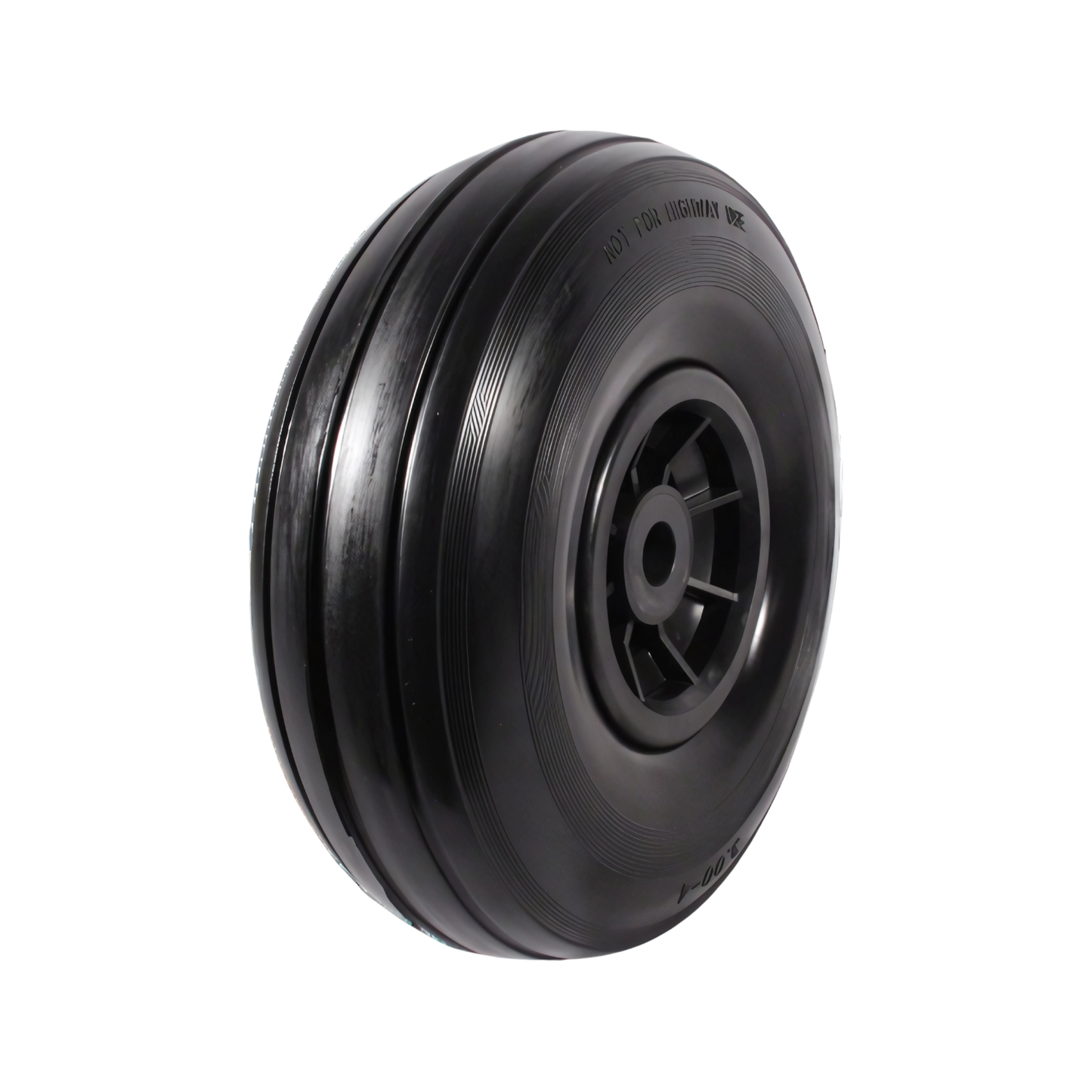 Massief anti-lek wiel 50 mm asgat lengte 3.00-4