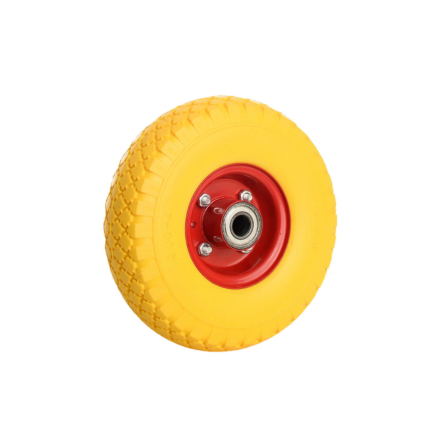 Bolderkarwiel anti-lek 3.00-4 (260x85) 20 mm as geel/rood