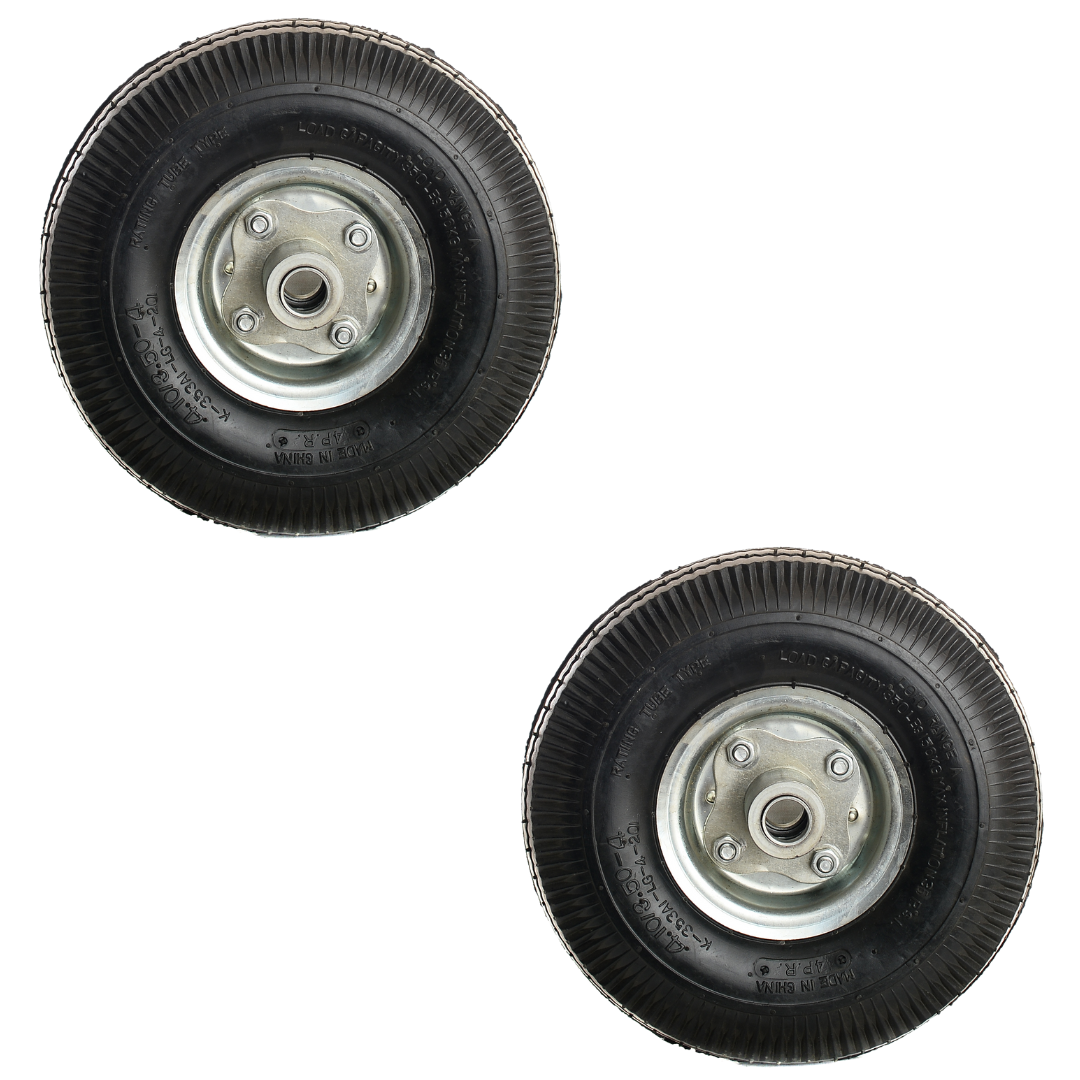 2 steekwagenwielen met 16 mm as gat