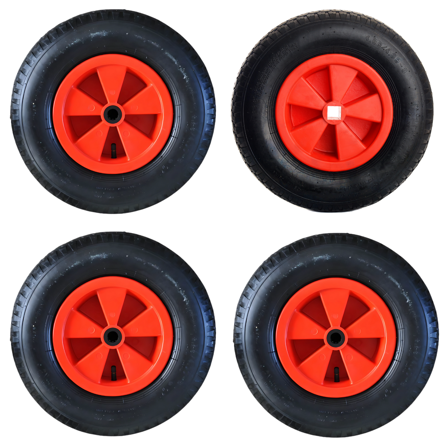3 skelterwielen met ronde as en 1 aandrijfwiel25mm4.804.00-8
