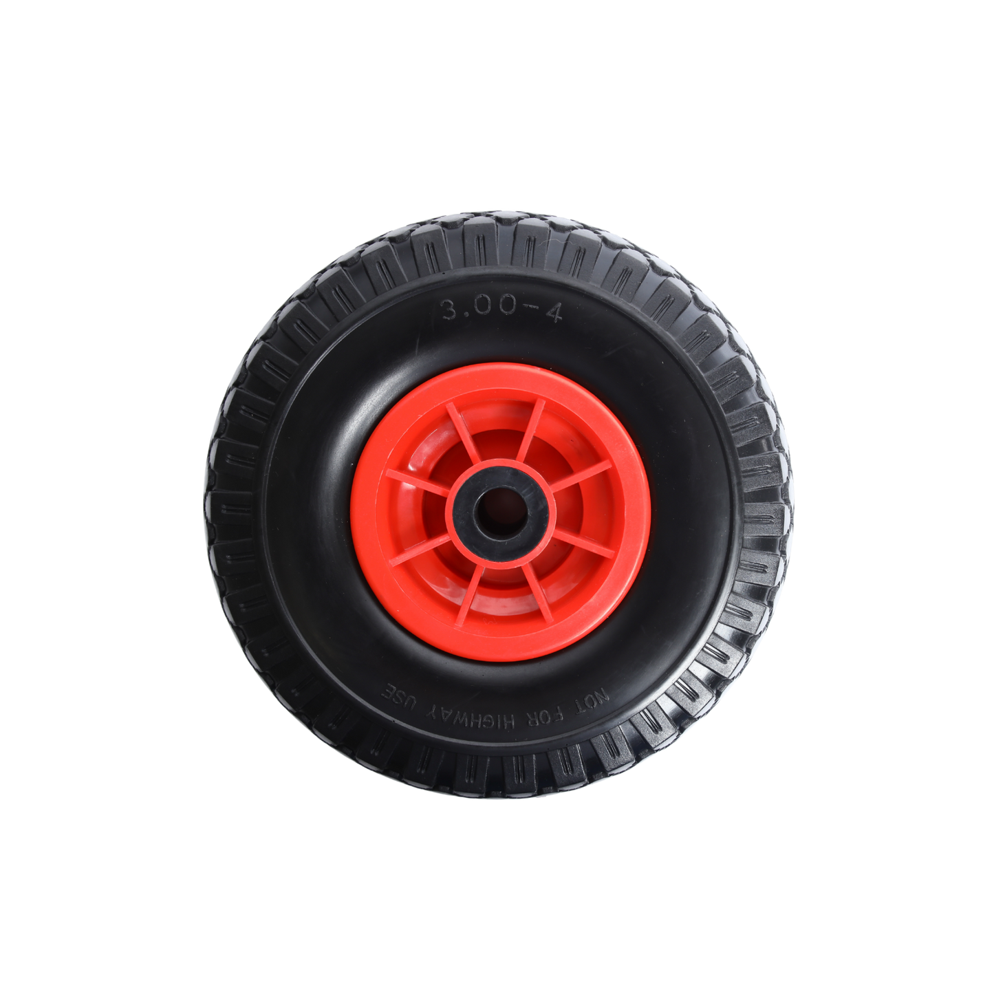 Steekwagenwiel rode kunststof velg 3.00-4 (260x85)